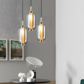 Amber Glass Pendant Light, Post-Modern