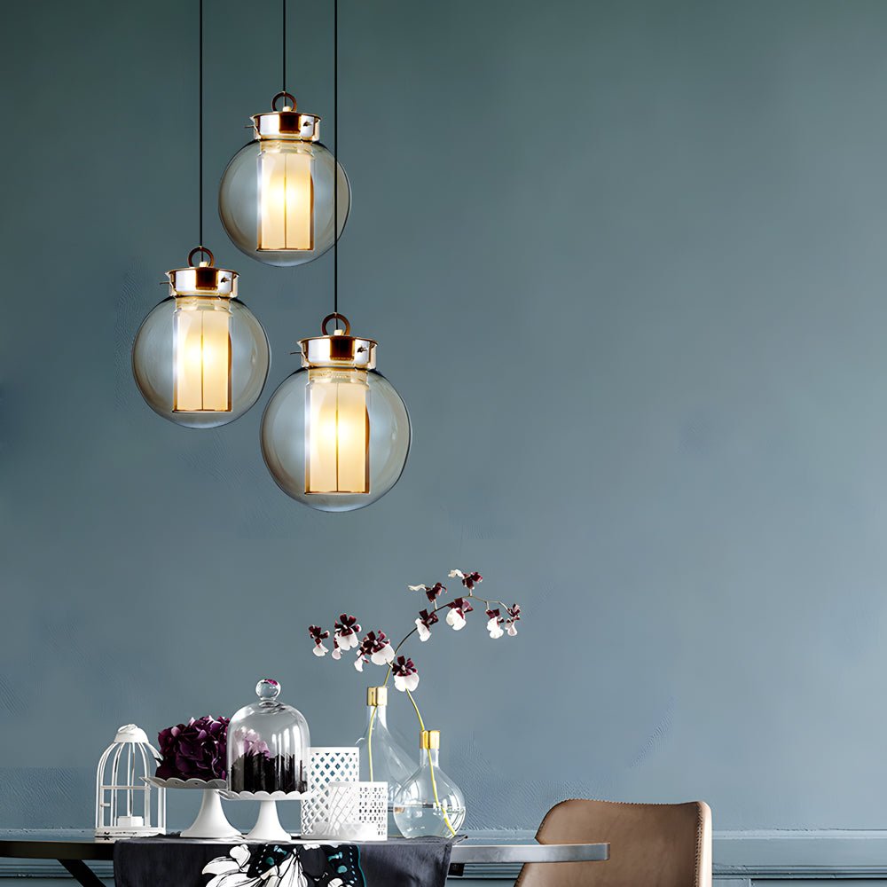 Amber Glass Pendant Light, Post-Modern