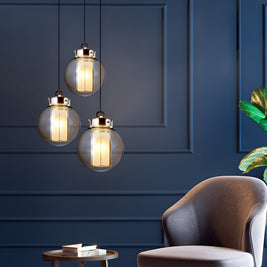 Amber Glass Pendant Light, Post-Modern