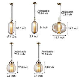 Amber Glass Pendant Light, Post-Modern