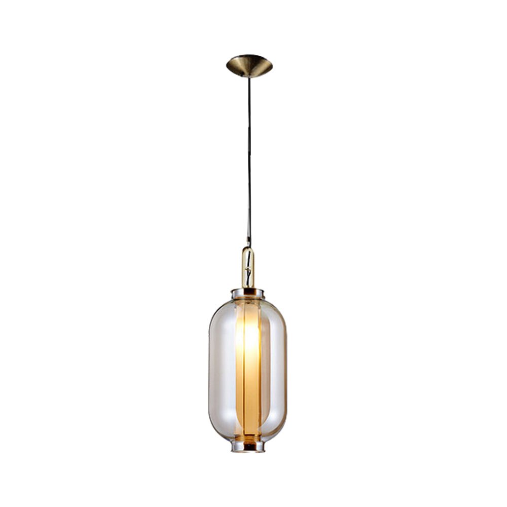 Amber Glass Pendant Light, Post-Modern