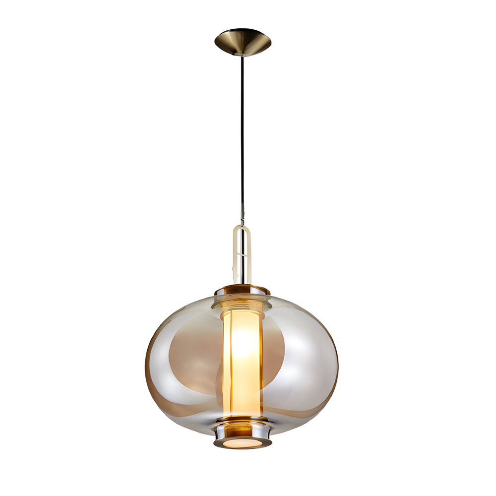 Amber Glass Pendant Light, Post-Modern