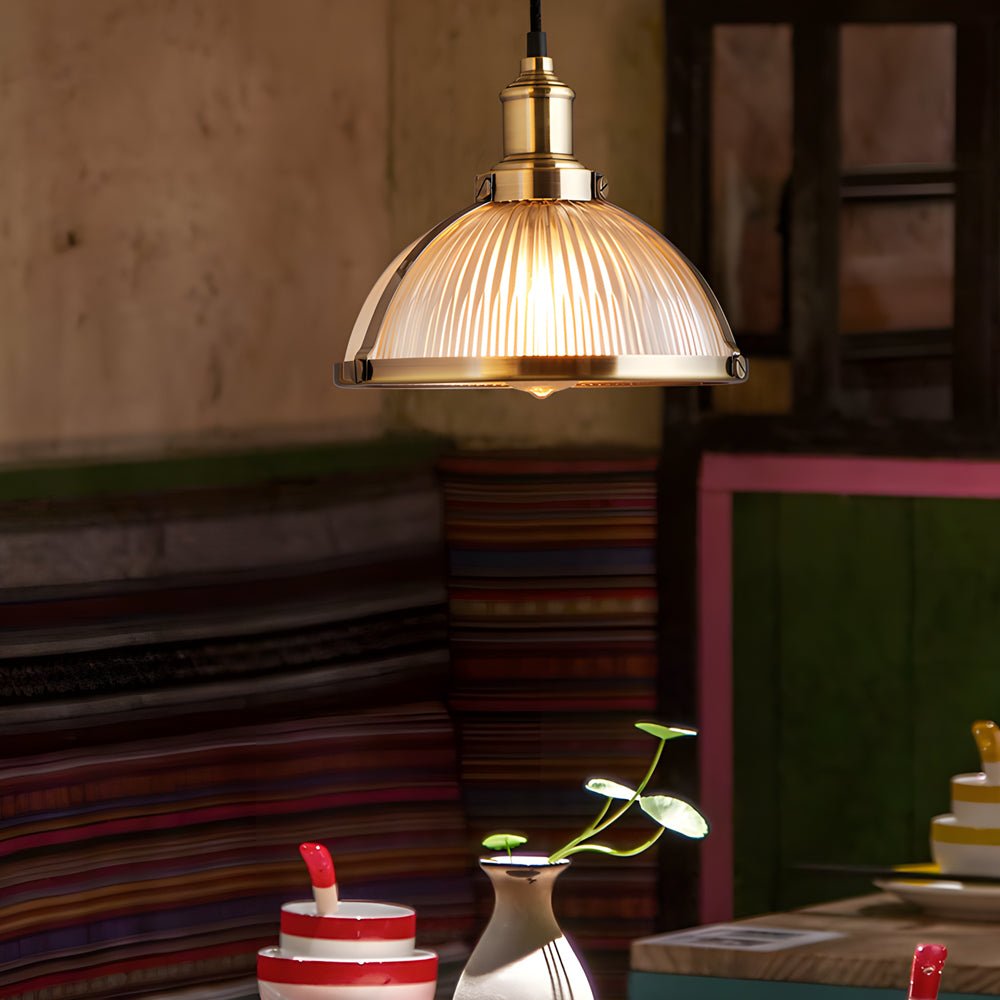 Striped Glass Pendant Light, 40W Tungsten