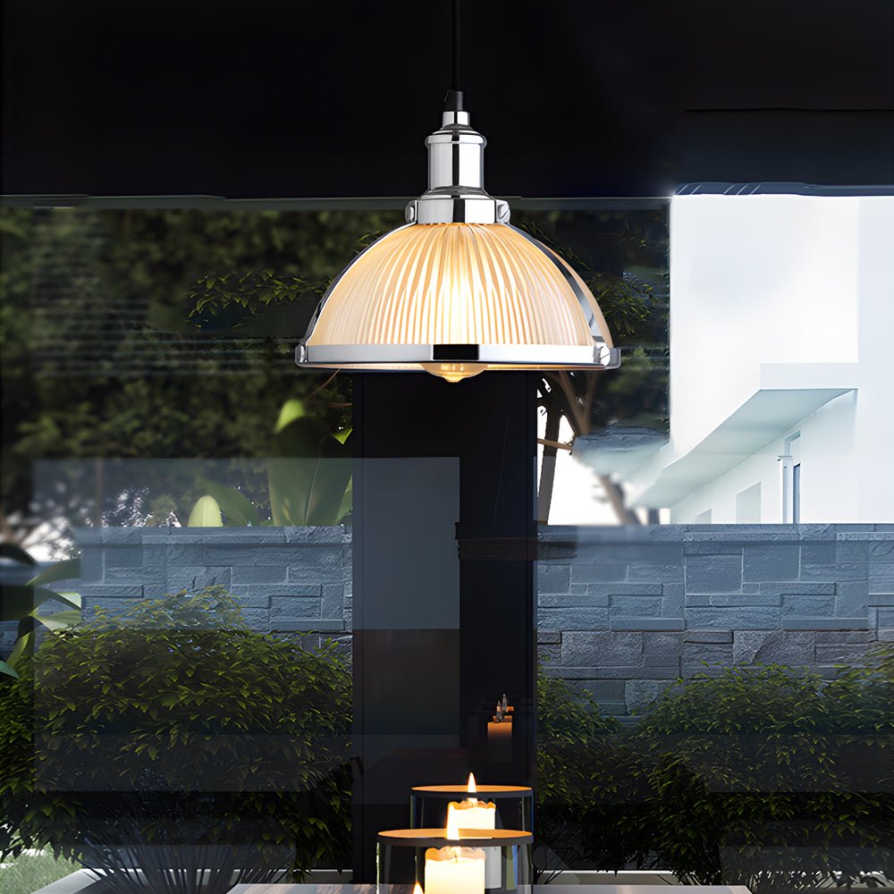 Striped Glass Pendant Light, 40W Tungsten