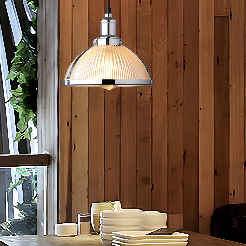 Striped Glass Pendant Light, 40W Tungsten