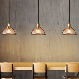 Striped Glass Pendant Light, 40W Tungsten
