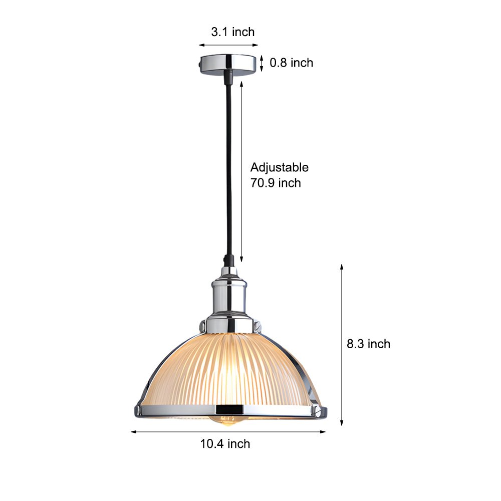 Striped Glass Pendant Light, 40W Tungsten