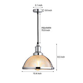 Striped Glass Pendant Light, 40W Tungsten