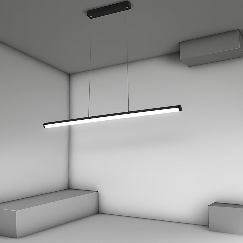 16" Rectangular Matte Black Pendant Light