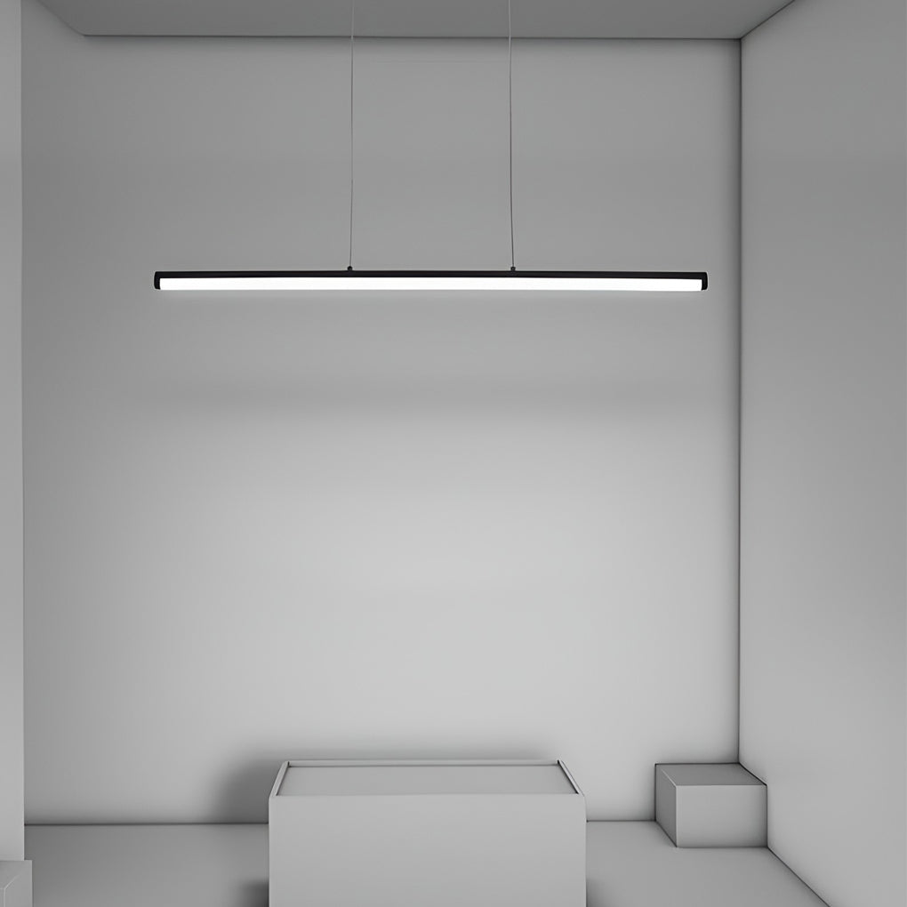 16" Rectangular Matte Black Pendant Light