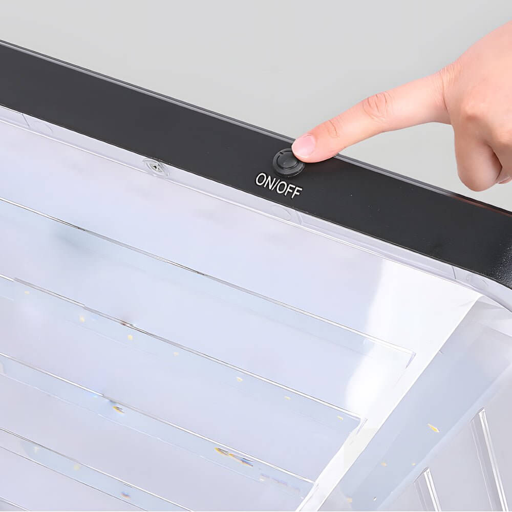 17.9" Black Square Solar Pier Post Light