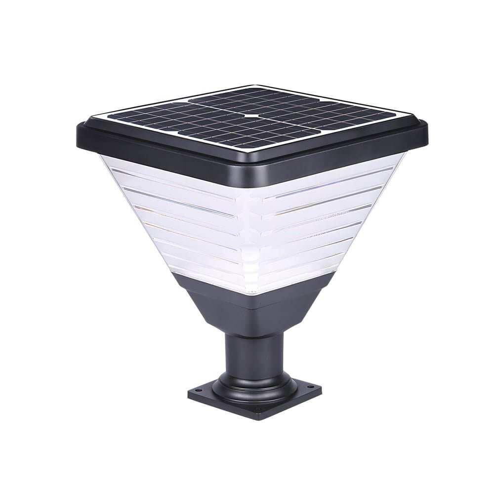 17.9" Black Square Solar Pier Post Light