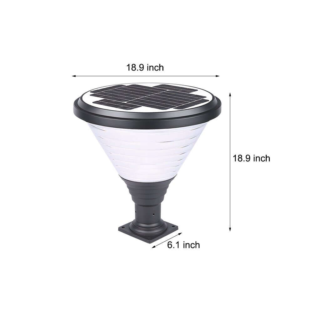 18.9" Black Round Pier Mount Post Light