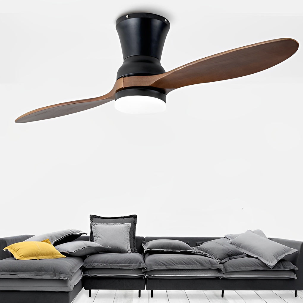 Wood Blade LED Ceiling Fan with Remote