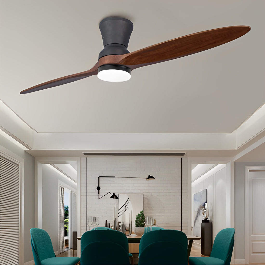 Wood Blade LED Ceiling Fan with Remote