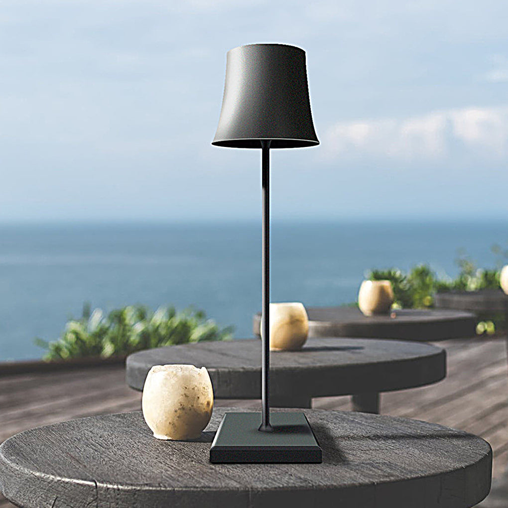 15" Cordless Modern Metal Table Lamp