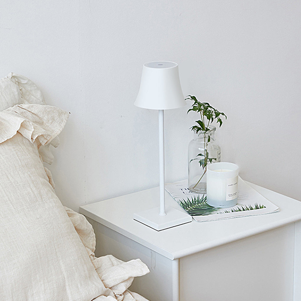 15" Cordless Modern Metal Table Lamp