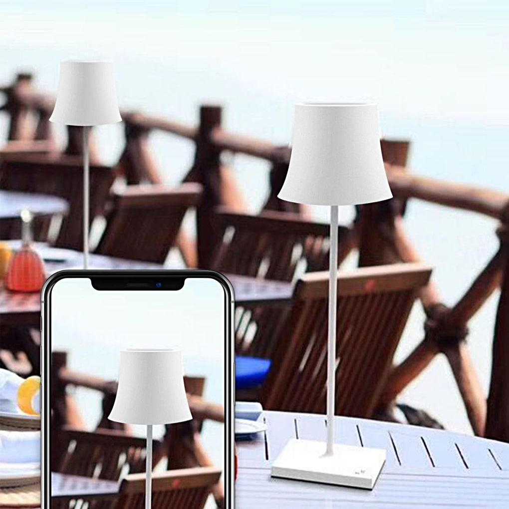 15" Cordless Modern Metal Table Lamp