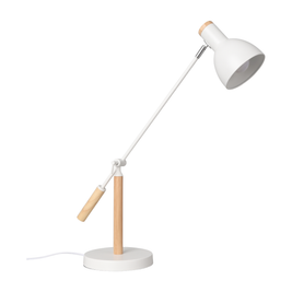 Adjustable Rotatable Wood and Metal Reading Desk Lamp for Modern Spaces