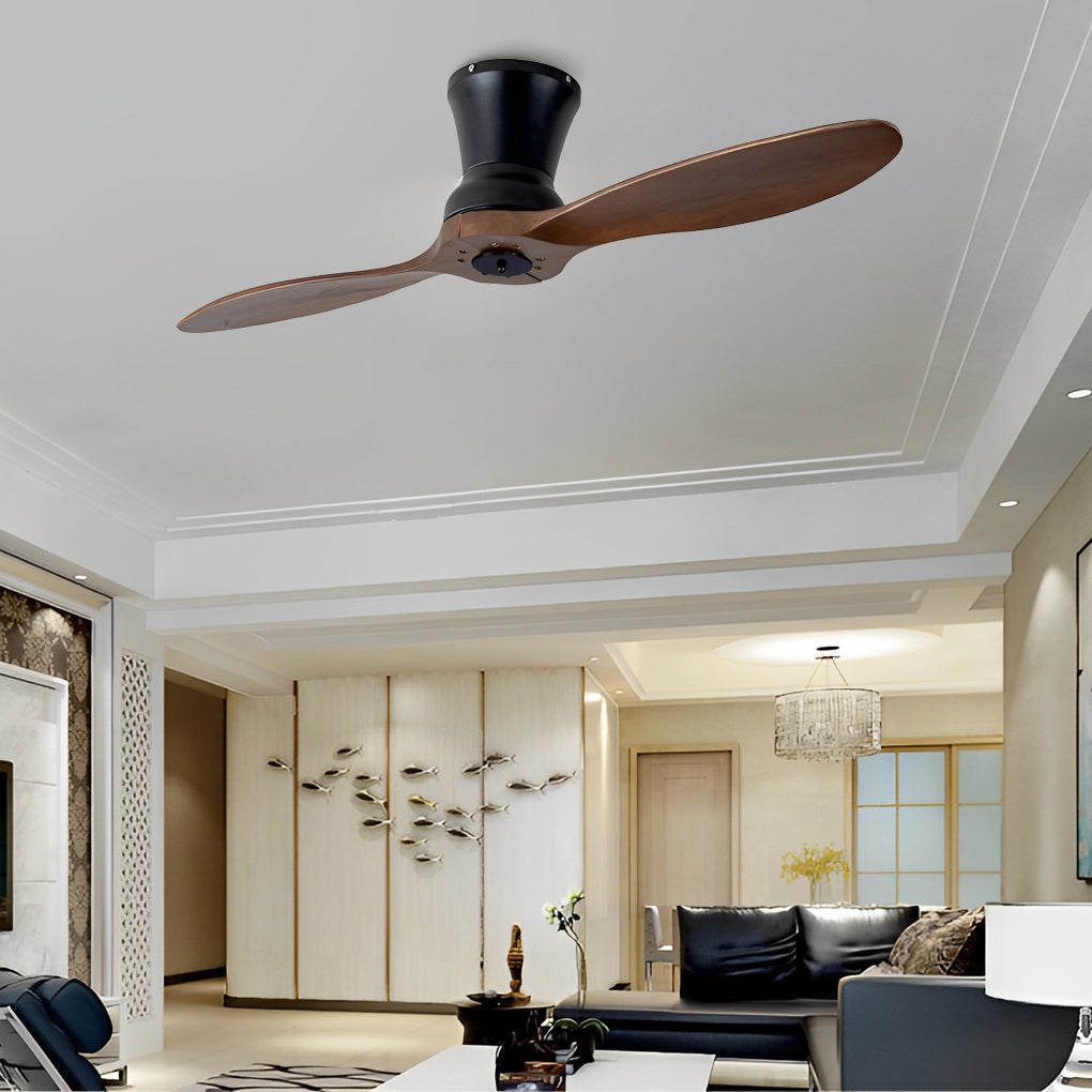 Wood Blade LED Ceiling Fan with Remote