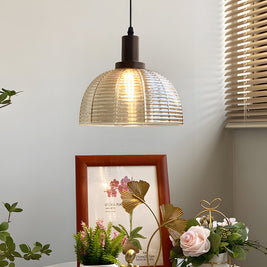 9.44 in. Glass Dome Pendant Light, Vintage
