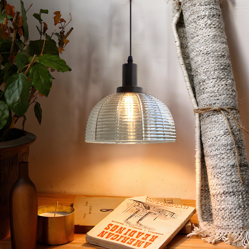 9.44 in. Glass Dome Pendant Light, Vintage