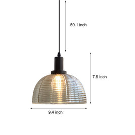9.44 in. Glass Dome Pendant Light, Vintage
