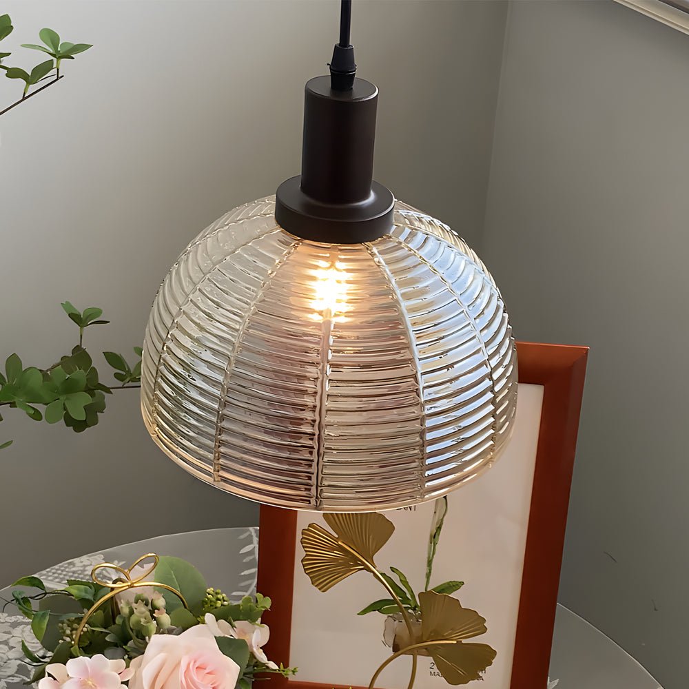 9.44 in. Glass Dome Pendant Light, Vintage