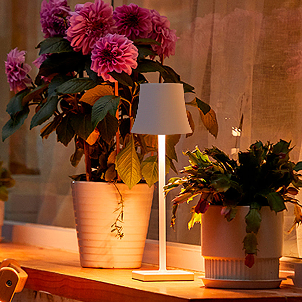 15" Cordless Modern Metal Table Lamp