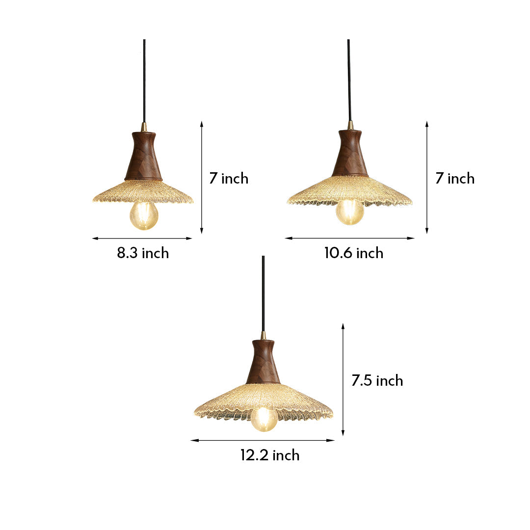 Wabi Sabi Wood & Glass Pendant Light