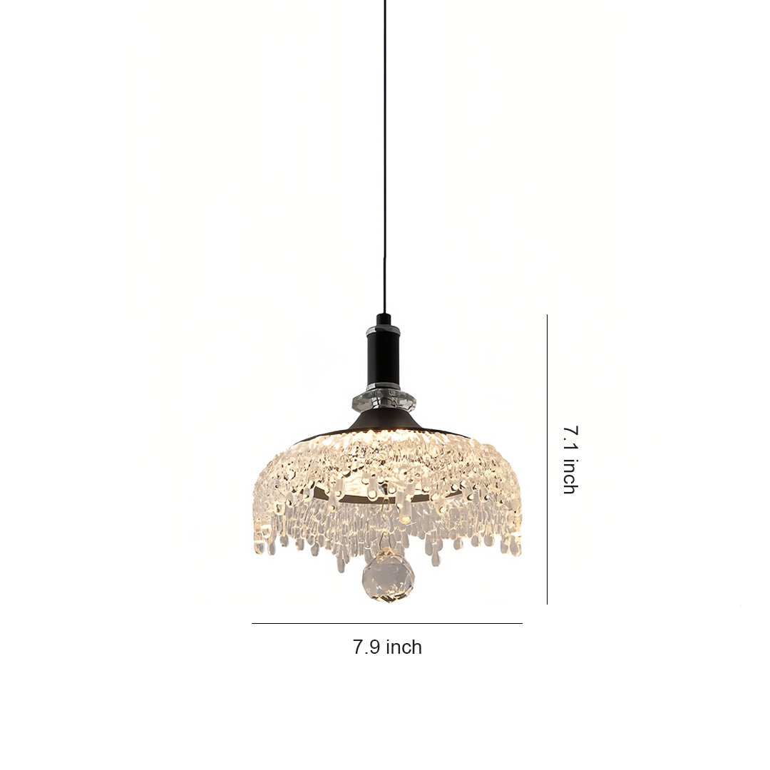 Acrylic Bowl Pendant Light, Dimmable Black