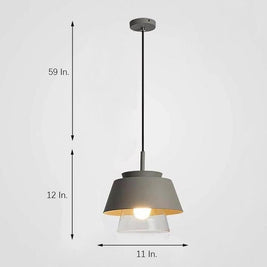 Traditional Glass & Metal Pendant Light