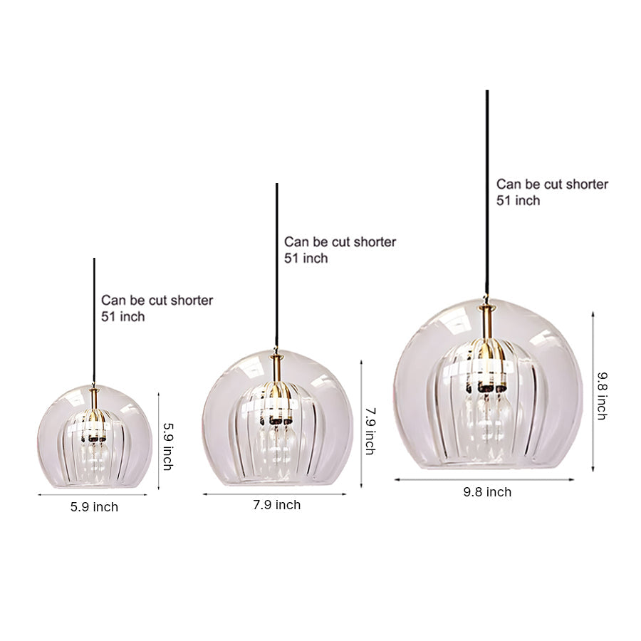 Copper & Glass Globe Pendant Light