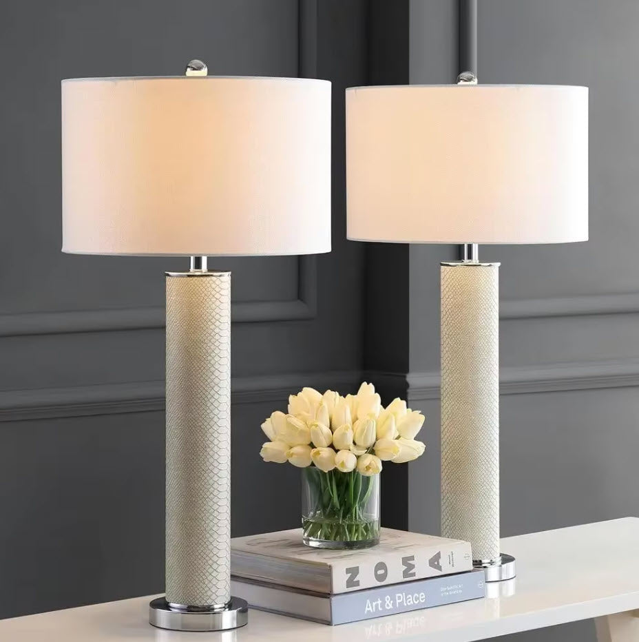 Snakeskin Texture Table Lamp Set