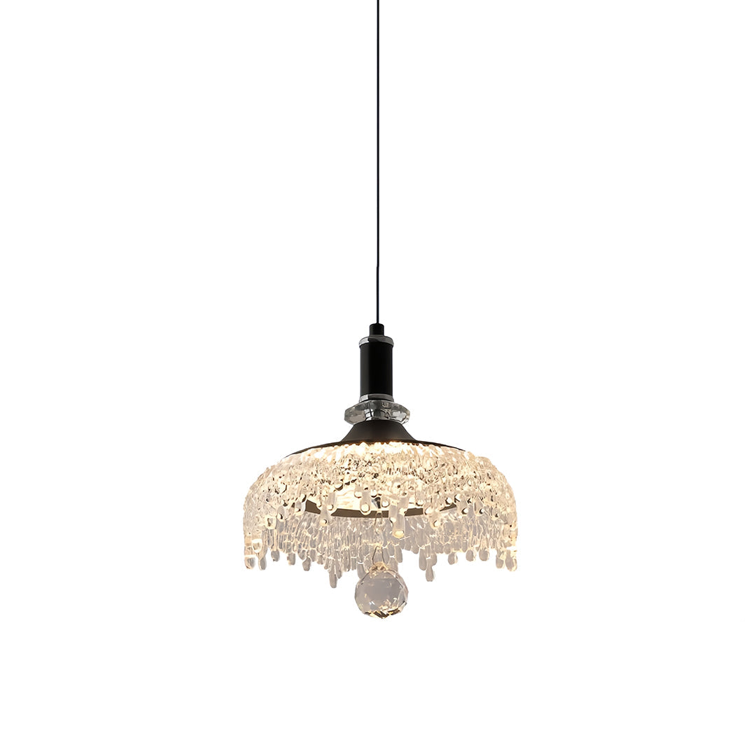 Acrylic Bowl Pendant Light, Dimmable Black