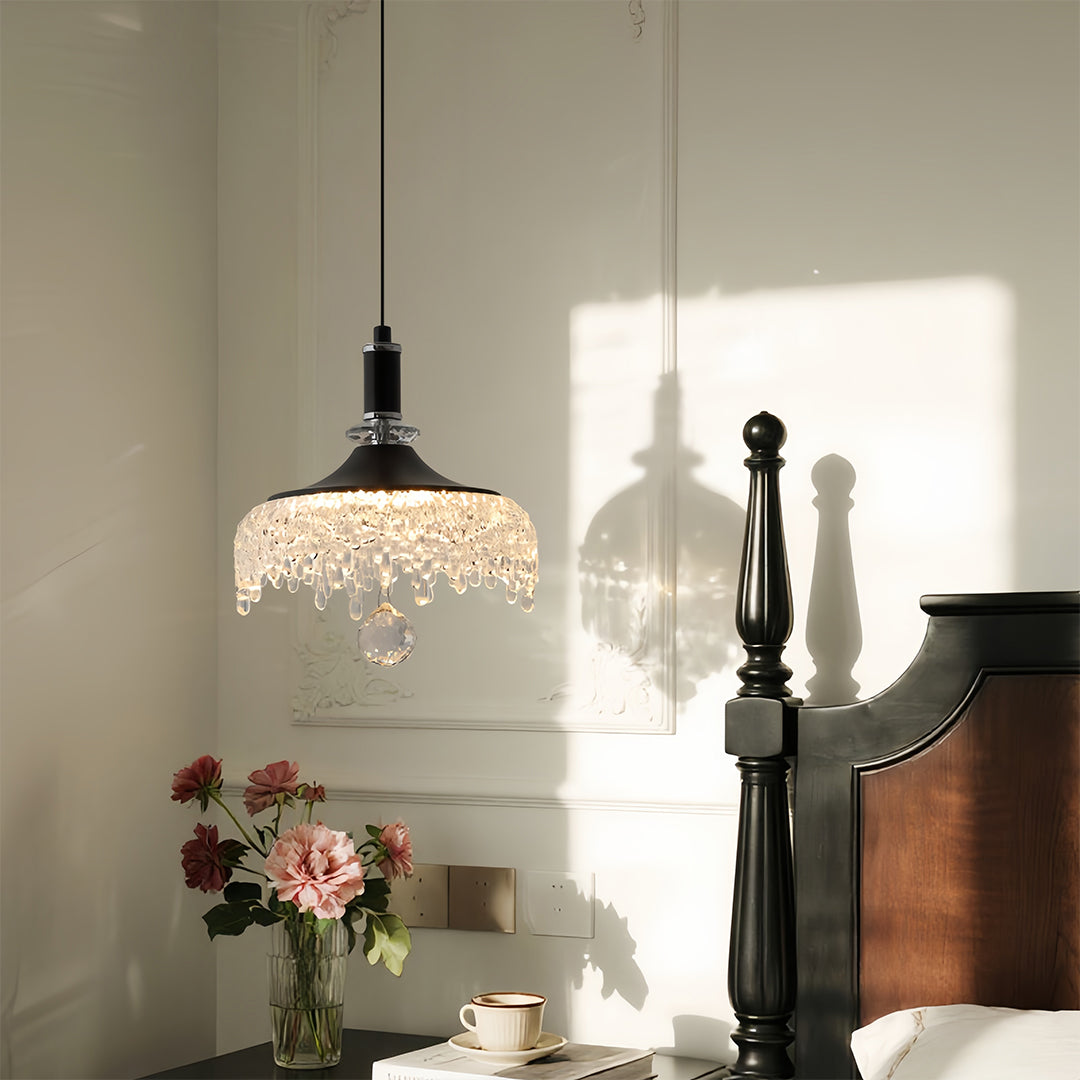 Acrylic Bowl Pendant Light, Dimmable Black