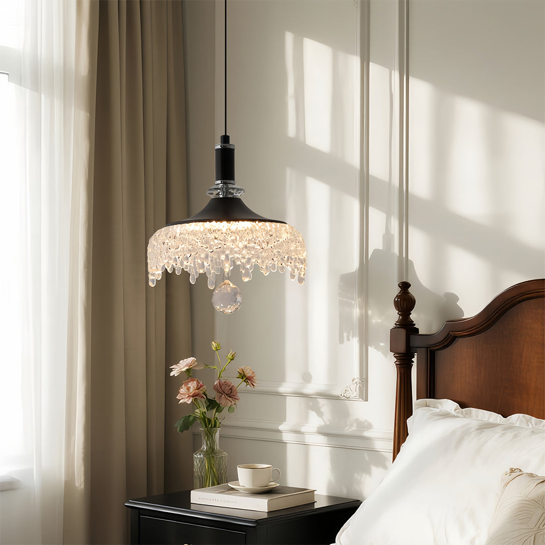 Acrylic Bowl Pendant Light, Dimmable Black
