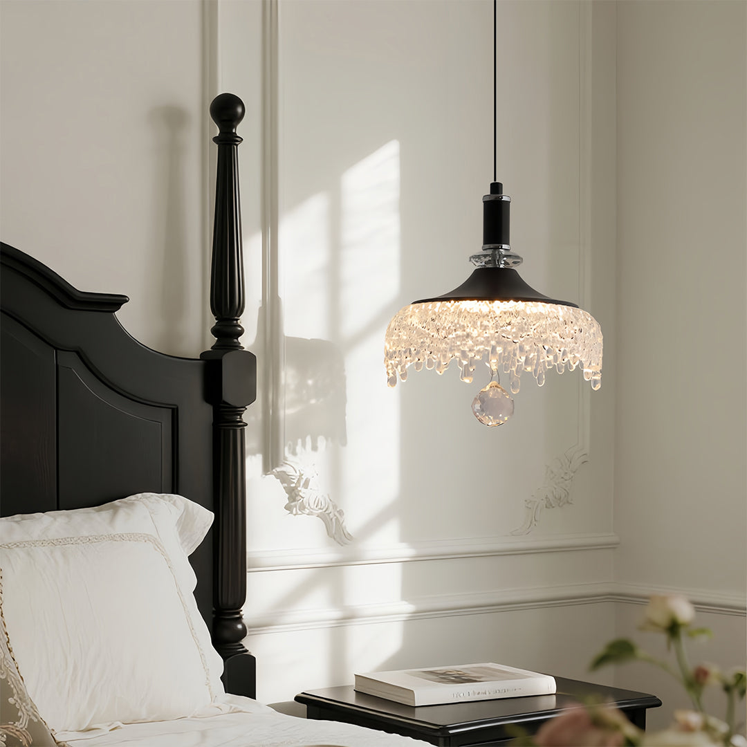 Acrylic Bowl Pendant Light, Dimmable Black