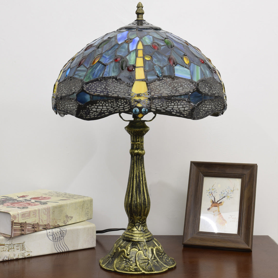 Cracked Glass Pendant Light, Brass & Walnut