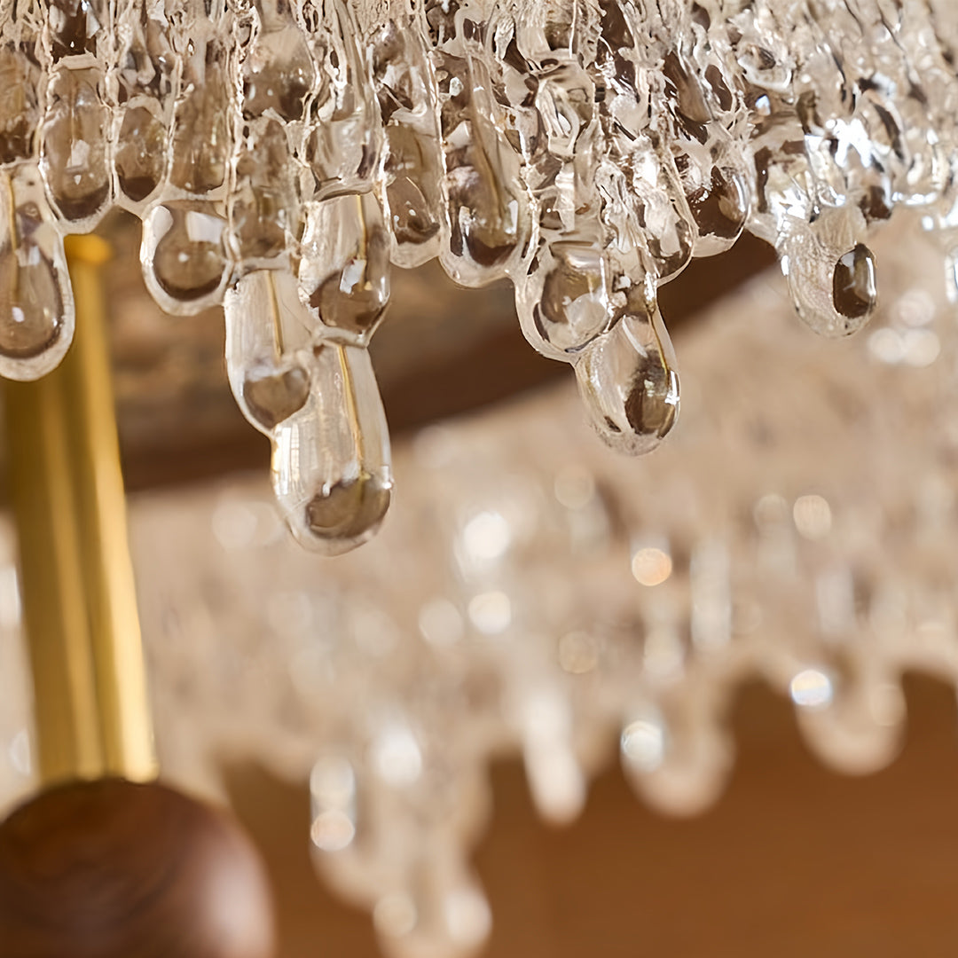 Walnut Teardrop Pendant Light, Dimmable