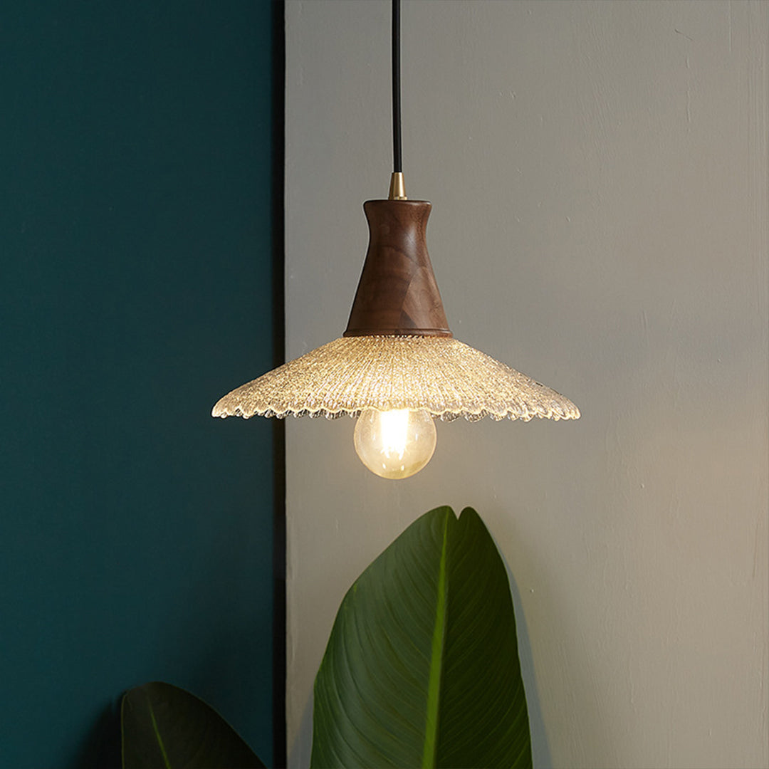 Wabi Sabi Wood & Glass Pendant Light