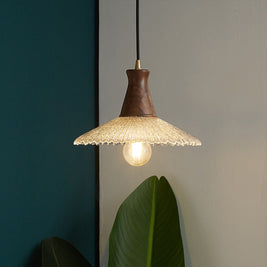 Wabi Sabi Wood & Glass Pendant Light