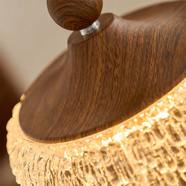 Walnut Teardrop Pendant Light, Dimmable