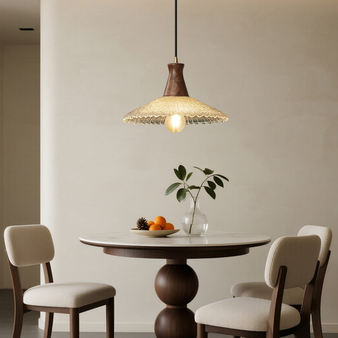 Wabi Sabi Wood & Glass Pendant Light