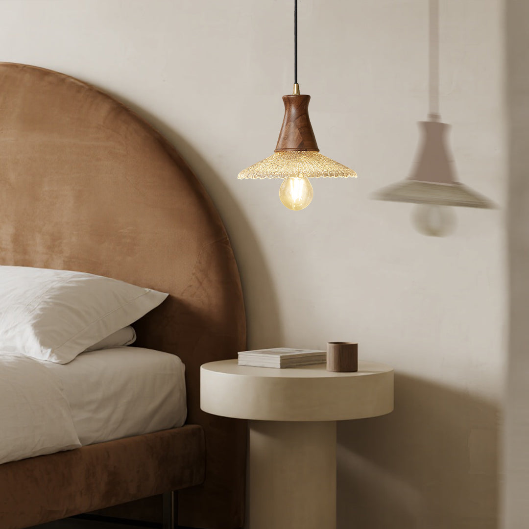 Wabi Sabi Wood & Glass Pendant Light