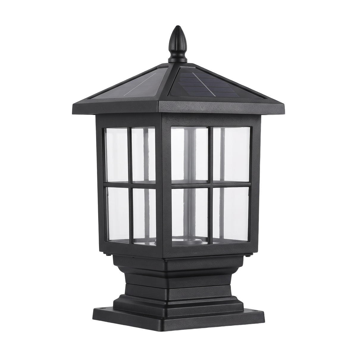 Stone Light Pillar Traditional Black Waterproof LED Light