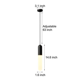 Long Copper Pendant Light, 3-Step Dimming