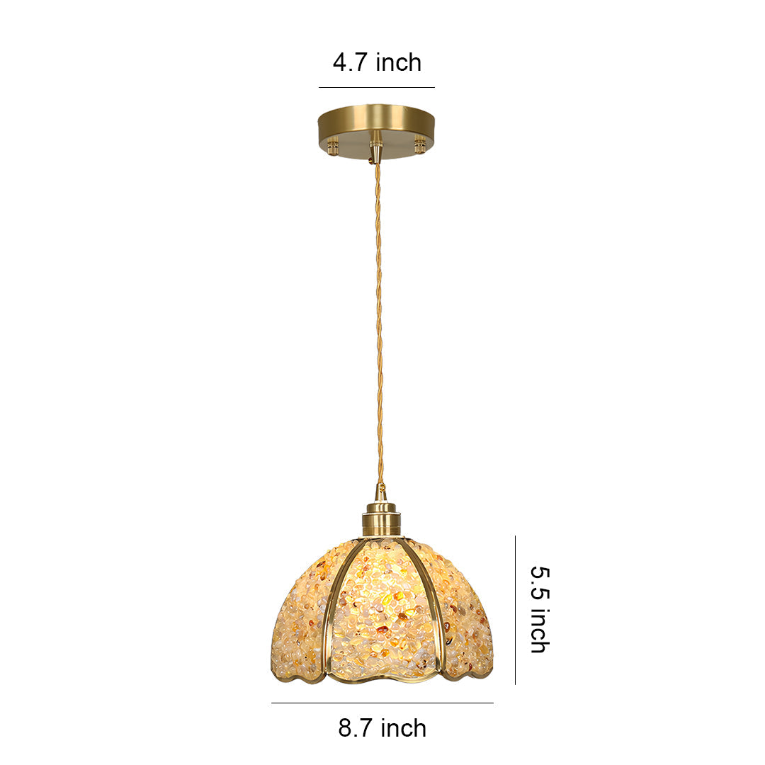 Small Crystal Dome Pendant Light, Dimmable