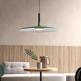 Flat Circular Pendant Light in 5 Colors