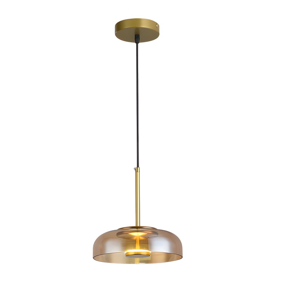 Classic Glass Pendant Light, Cognac or Gray